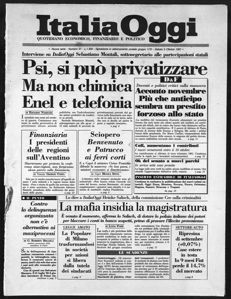 Italia oggi : quotidiano di economia finanza e politica